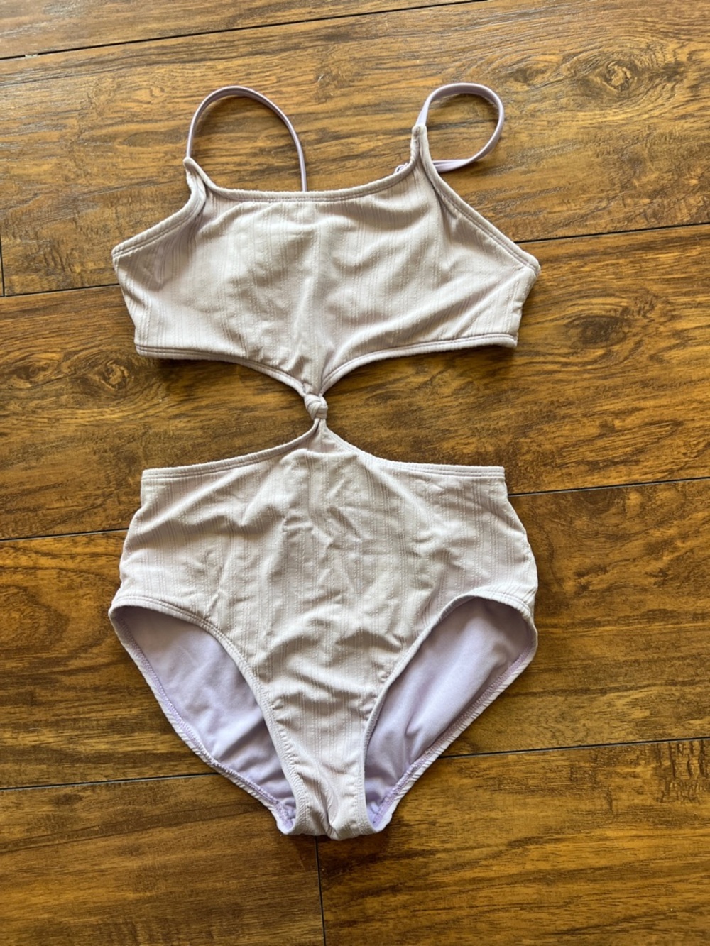 art class Light Lavender Ribbed Cutout One-Piece Swimsuit